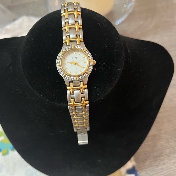 QVC diamonique two tone goldtone watch - Picture 2 of 5